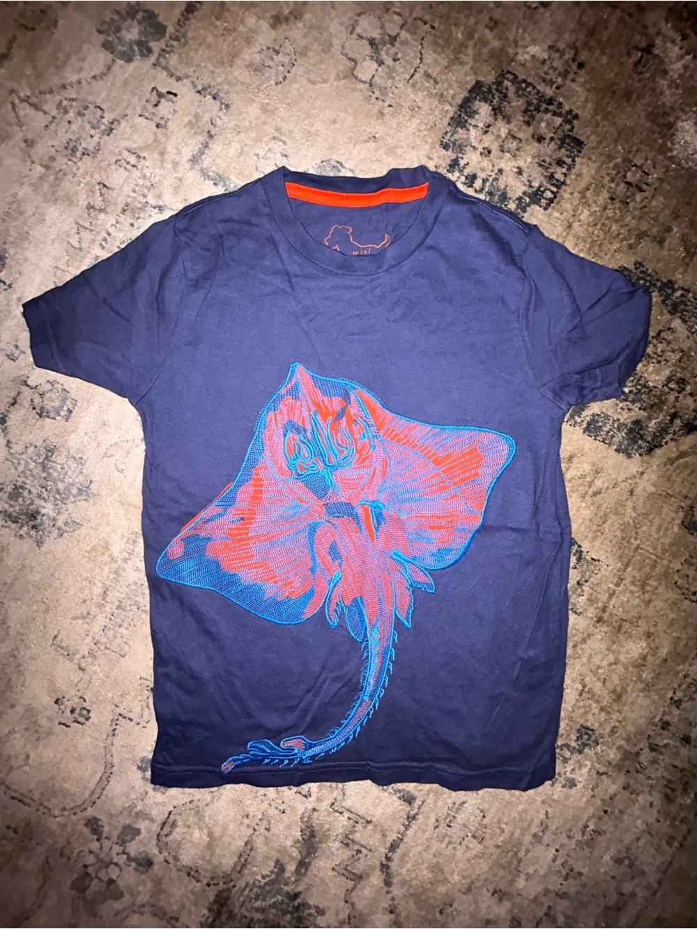 Boden Navy and Orange Kids Graphic Tee